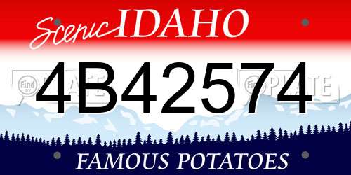 4B42574 Idaho License Plate