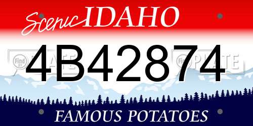 4B42874 Idaho License Plate