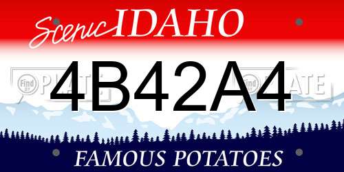 4B42A4 Idaho License Plate