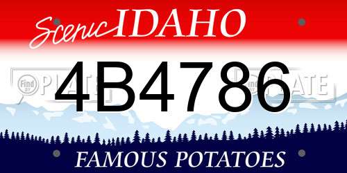 4B4786 Idaho License Plate