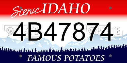 4B47874 Idaho License Plate