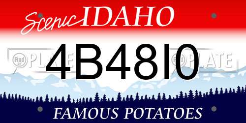 4B48I0 Idaho License Plate