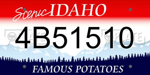4B51510 Idaho License Plate