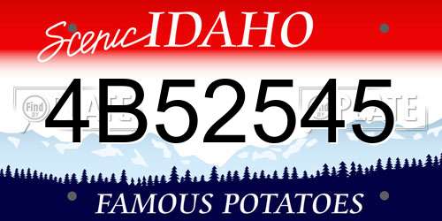 4B52545 Idaho License Plate