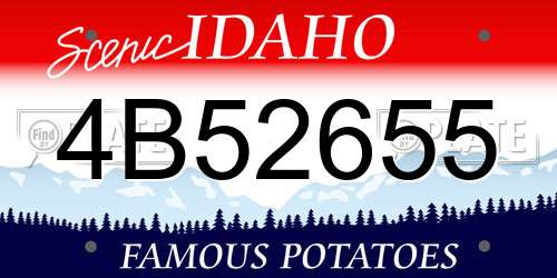 4B52655 Idaho License Plate