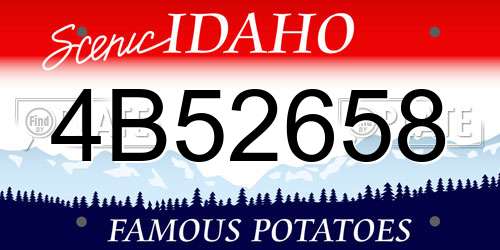 4B52658 Idaho License Plate