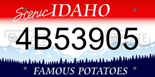 4B53905 Idaho License Plate