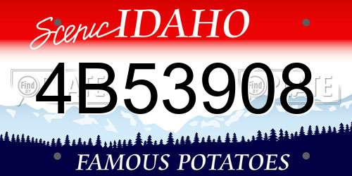 4B53908 Idaho License Plate