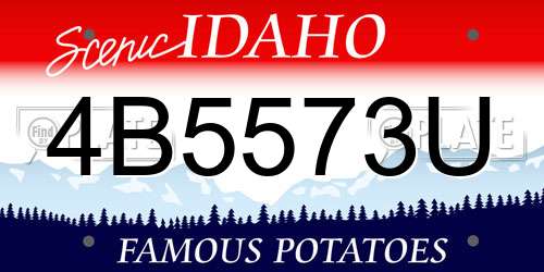 4B5573U Idaho License Plate