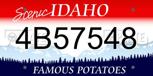 4B57548 Idaho License Plate