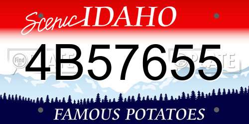 4B57655 Idaho License Plate