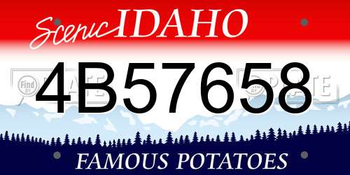 4B57658 Idaho License Plate