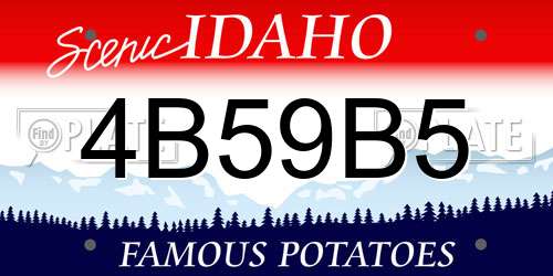 4B59B5 Idaho License Plate