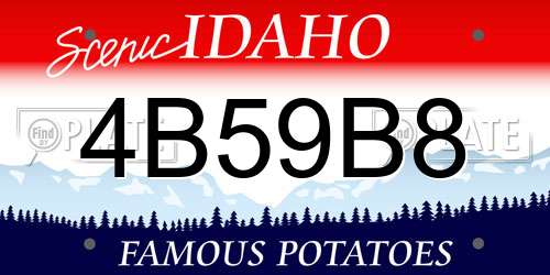 4B59B8 Idaho License Plate