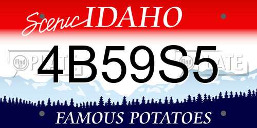 4B59S5 Idaho License Plate