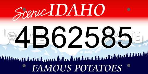 4B62585 Idaho License Plate