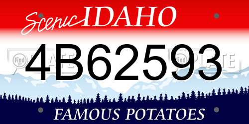 4B62593 Idaho License Plate