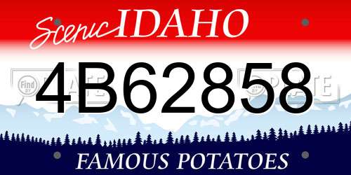 4B62858 Idaho License Plate