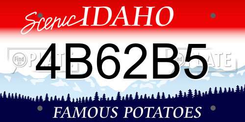 4B62B5 Idaho License Plate
