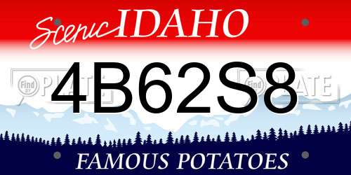 4B62S8 Idaho License Plate