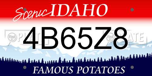 4B65Z8 Idaho License Plate