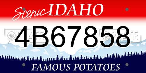 4B67858 Idaho License Plate