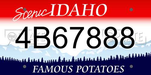 4B67888 Idaho License Plate