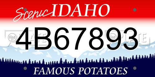 4B67893 Idaho License Plate