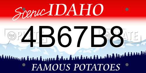 4B67B8 Idaho License Plate