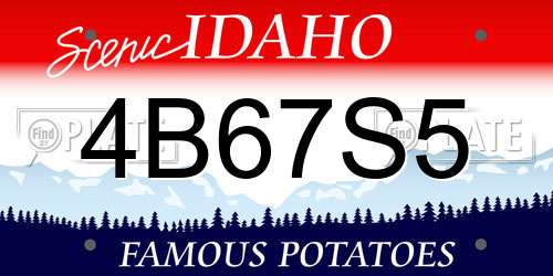 4B67S5 Idaho License Plate