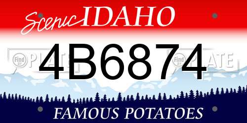 4B6874 Idaho License Plate