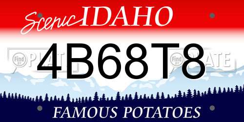4B68T8 Idaho License Plate
