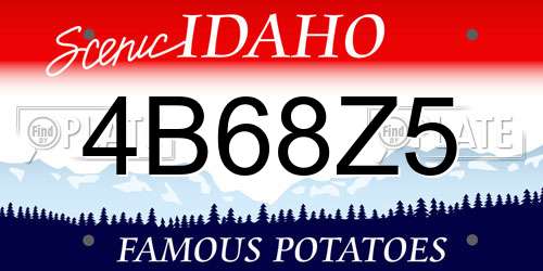 4B68Z5 Idaho License Plate