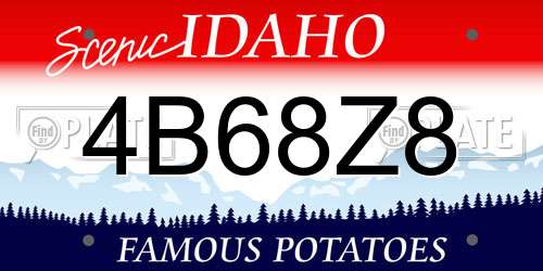 4B68Z8 Idaho License Plate