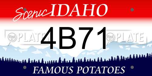 4B71 Idaho License Plate