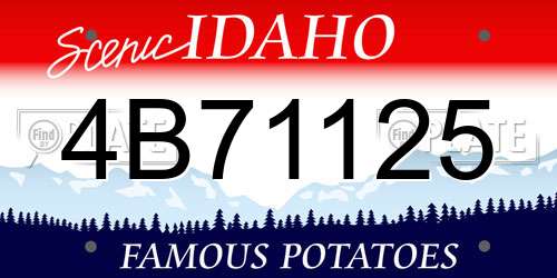 4B71125 Idaho License Plate