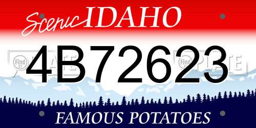 4B72623 Idaho License Plate