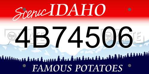 4B74506 Idaho License Plate