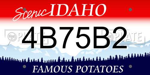 4B75B2 Idaho License Plate