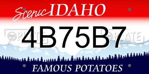 4B75B7 Idaho License Plate