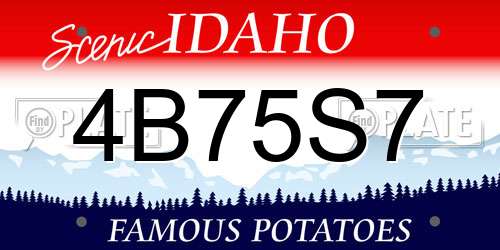 4B75S7 Idaho License Plate