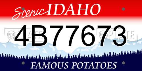 4B77673 Idaho License Plate