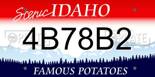 4B78B2 Idaho License Plate