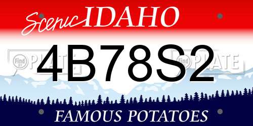4B78S2 Idaho License Plate