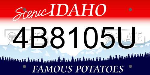 4B8105U Idaho License Plate