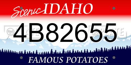 4B82655 Idaho License Plate