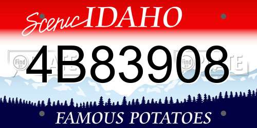 4B83908 Idaho License Plate