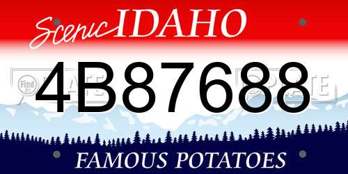 4B87688 Idaho License Plate