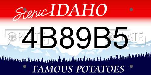 4B89B5 Idaho License Plate