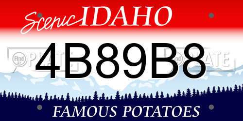4B89B8 Idaho License Plate